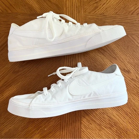 NIKE | Women’s Court Legacy White Canvas Sneaker 100 White/Summit White Size 10 - Picture 6 of 12